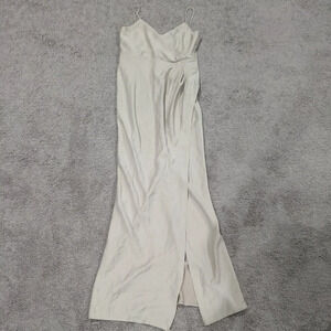 BHLDN Cali Satin V-Neck Midi‎ Slip Dress Size 10